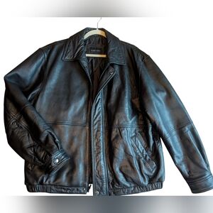 Modern Elements Men's Black Leather Jacket